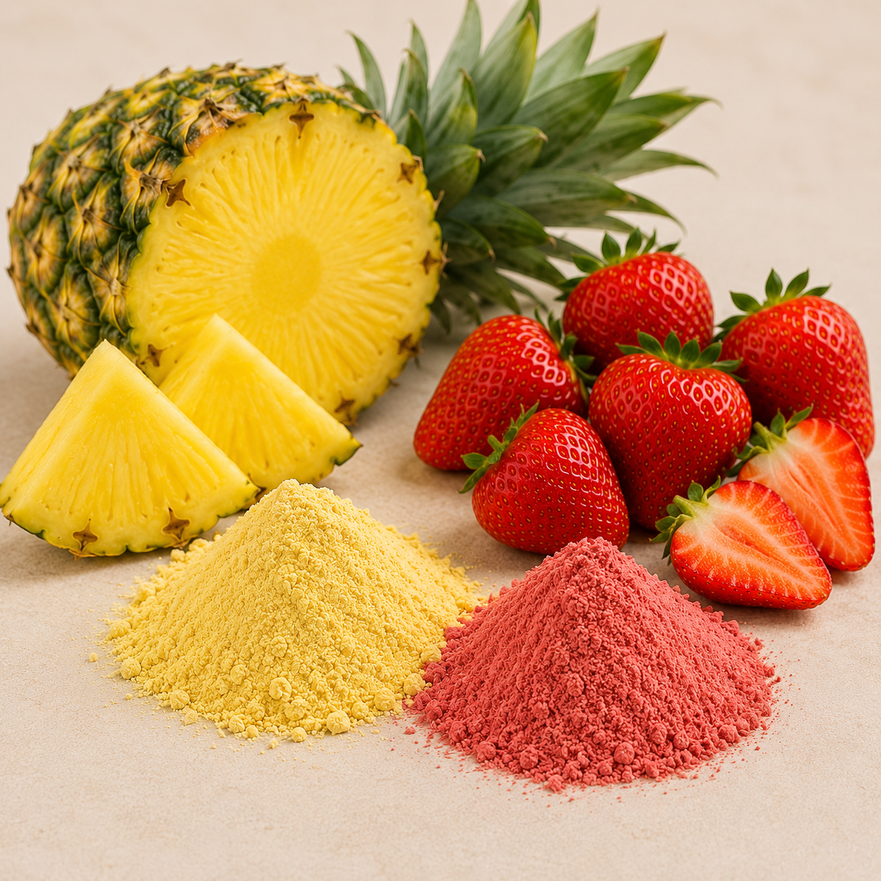 Fraise & ananas en poudre pour smoothies